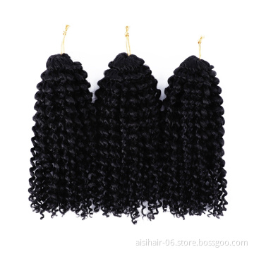 Aisi Hair Hot Selling Cheap Black High Temperature Fiber For Black Women Marly Bob Synthetic Crochet Braiding Hair Extensions
